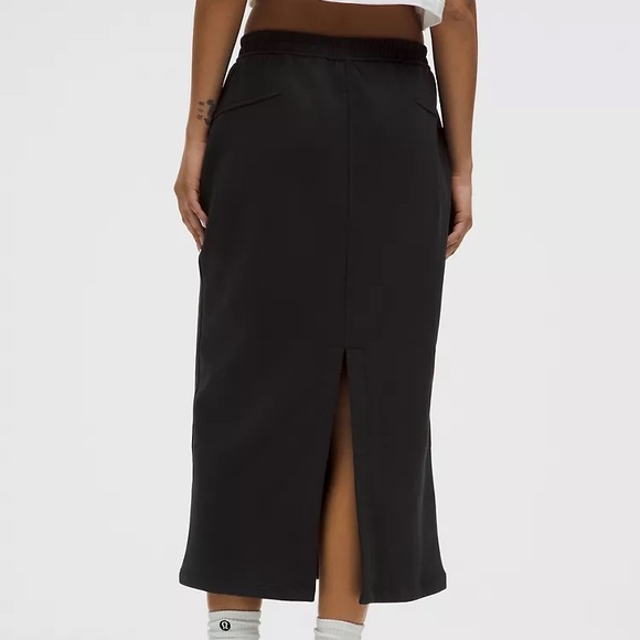 Lululemon Loungeful High-Rise Midi Skirt-Cotton blend-warm-black-NWT - Picture 3 of 8